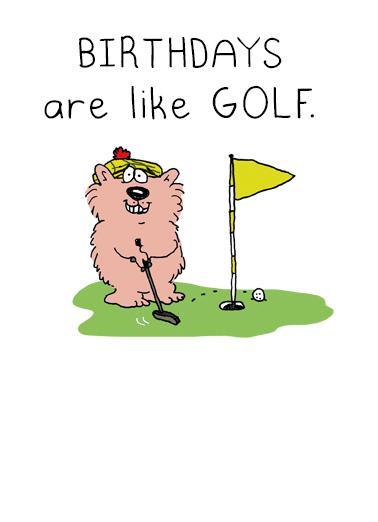 Birthdays Like Golf Cute Ecard Cover