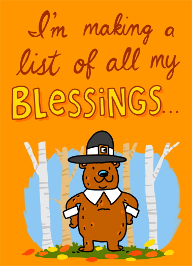 Blessings Thanksgiving Card Cover