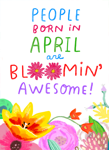 Bloomin Awesome April April Birthday Card Cover