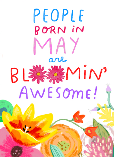 Bloomin Awesome May May Birthday Card Cover