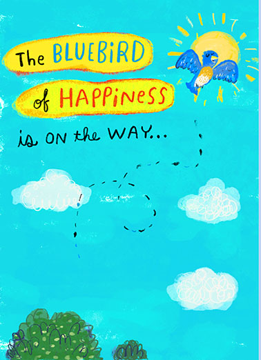 Bluebird of Happiness Birthday Ecard Cover