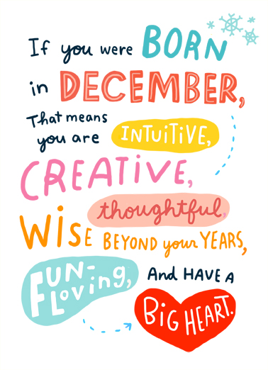 Born in December December Birthday Ecard Cover