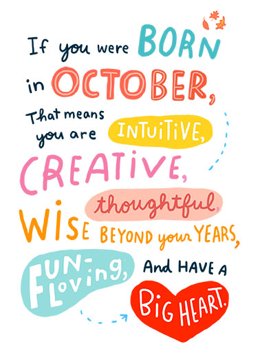 Born in October October Birthday Ecard Cover