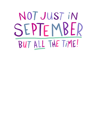 Born in September Means Lettering Ecard Inside