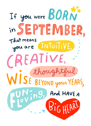 Born in September September Birthday Ecard Cover