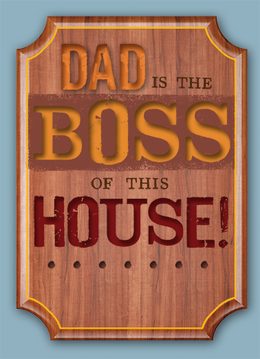 Boss Plaque FD Father's Day Card Cover