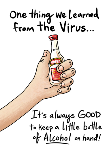 Bottle In Hand Illustration Card Cover