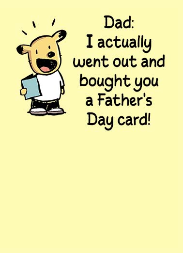 Bought Dad Card Father's Day Ecard Cover