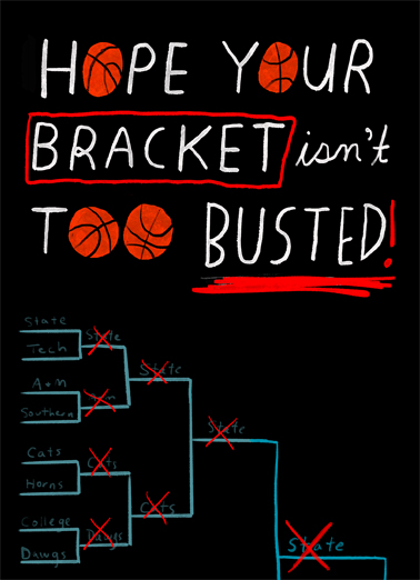 Bracket Busted March Birthday Ecard Cover
