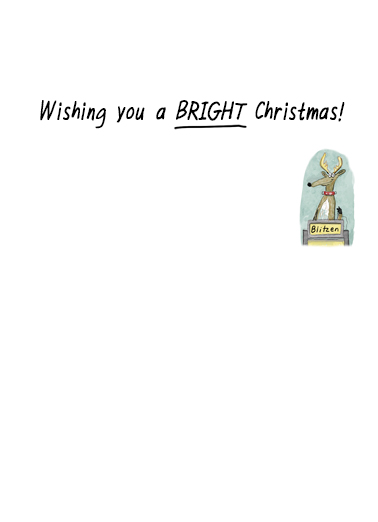 Brain Deer Christmas Ecard Inside