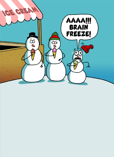 Brain Freeze - Funny Christmas Card to personalize and send.