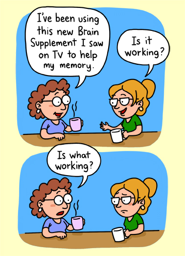 Brain Supplement Cartoons Card Cover