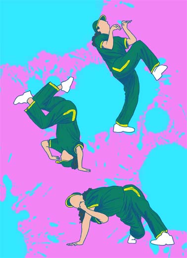 Breakdancer Birthday Birthday Card Cover
