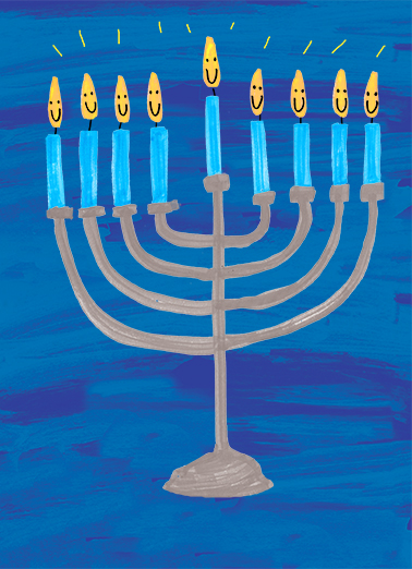 Bright Menorah Hanukkah Card Cover