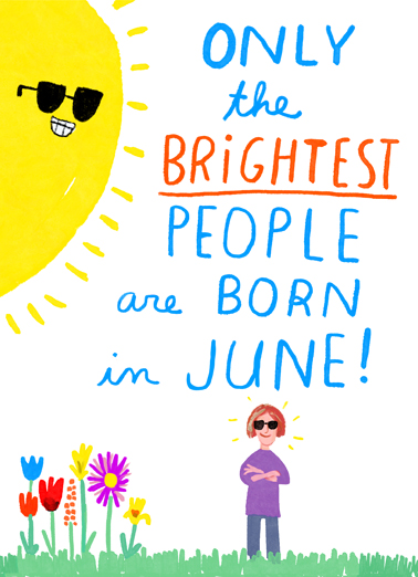 Brightest in June June Birthday Card Cover