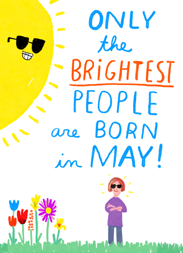 Brightest in May May Birthday Card Cover