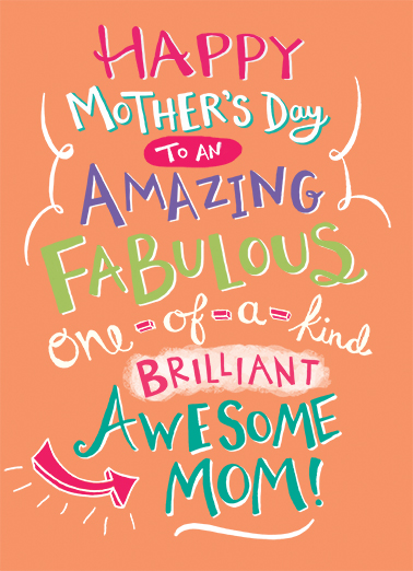 Brilliant Mom Lettering From Daughter Ecard Cover