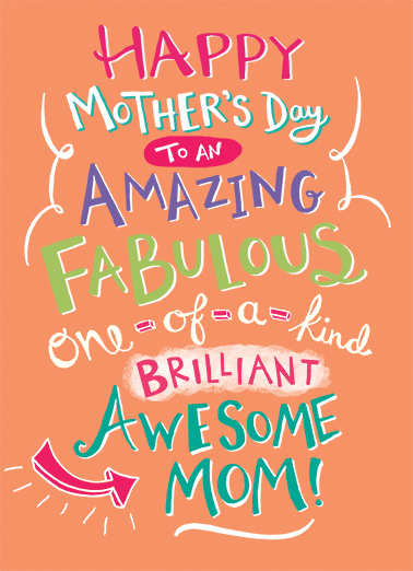 Brilliant Mom Lettering All Card Cover