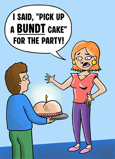 Bundt Cake Birthday Card Cover