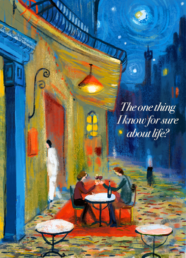 Cafe Couple Uplifting Cards Ecard Cover