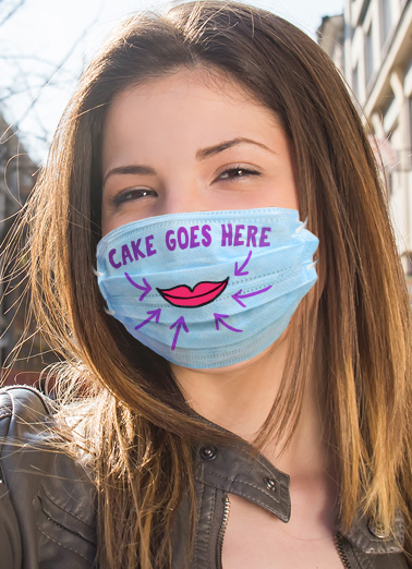 Cake Mask Woman Quarantine Ecard Cover