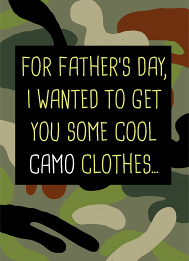 Camouflage Dad Card Father's Day Card Cover
