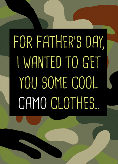 Camouflage Dad Card  Card Cover