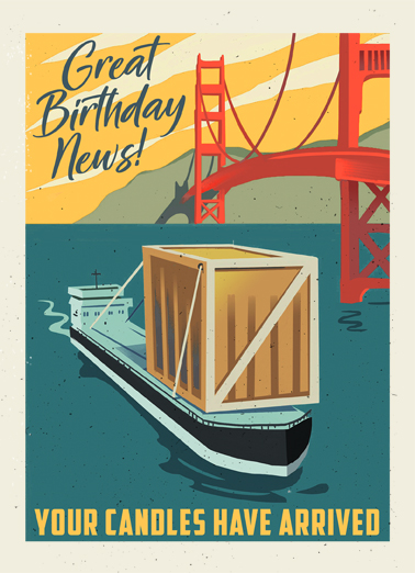 Candle Barge Birthday Card Cover