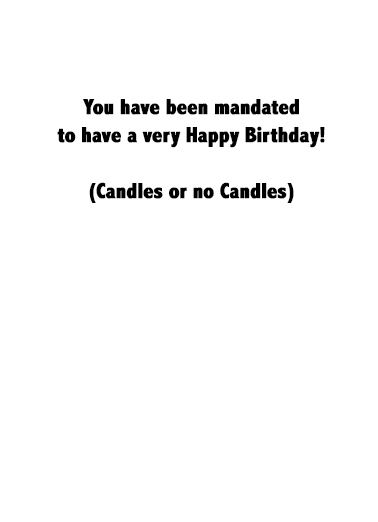Candle Mandate Cake Ecard Inside