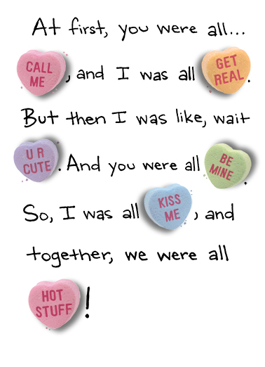 Candy Heart Story Valentine's Day Card Cover