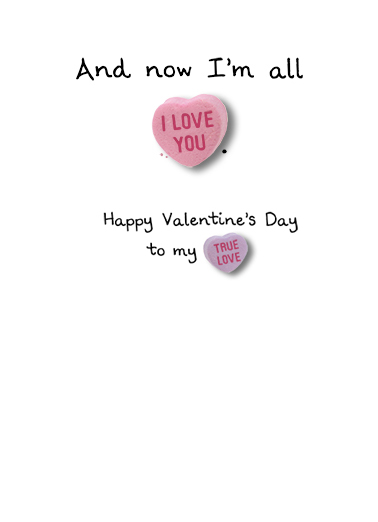 Candy Heart Story Love Card Inside