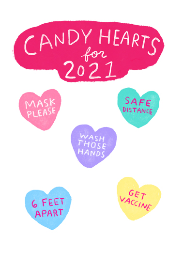 Candy Hearts 2021 Valentine's Day Card Cover