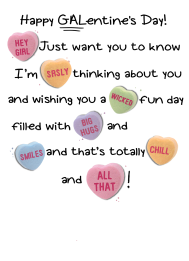 Candy Hearts GAL Galentine's Day Card Cover