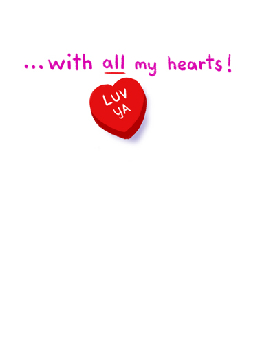 Candy Hearts VAL Valentine's Day Card Inside