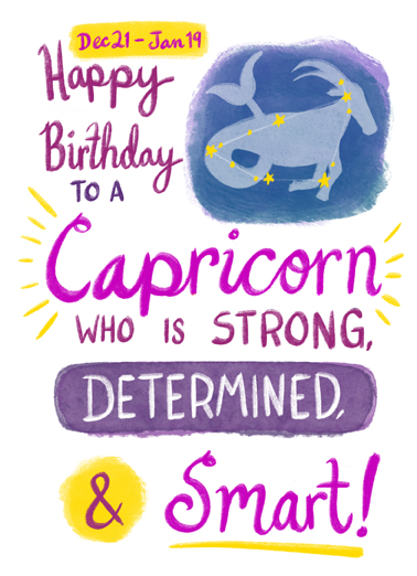 Capricorn Bday January Birthday Card Cover