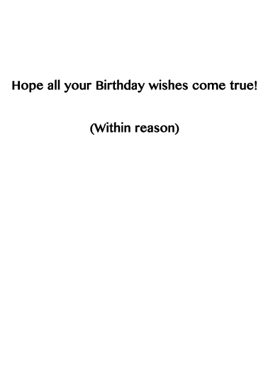 Careful What You Wish Birthday Card Inside