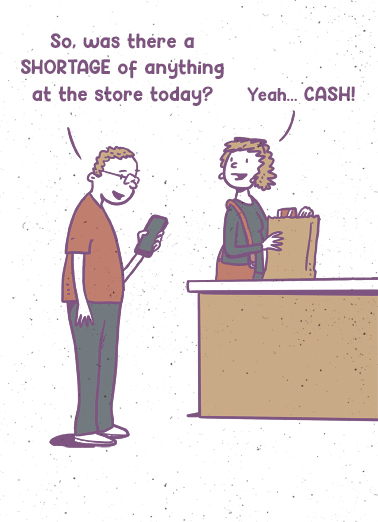 Cash Shortage  Card Cover