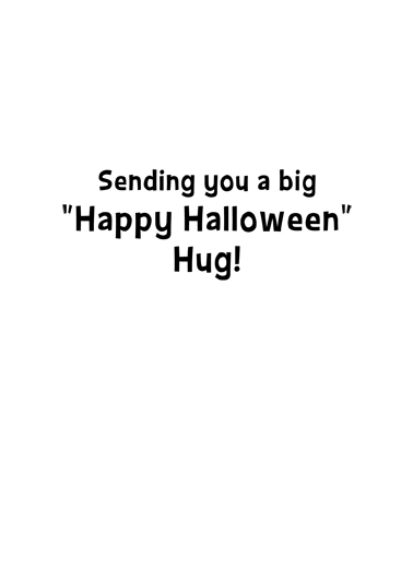 Cat Hug Hal Halloween Card Inside