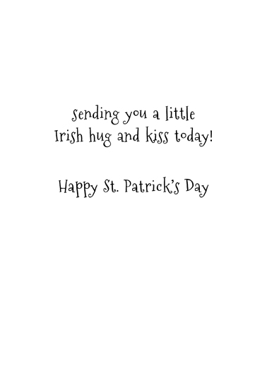 Cat Hug St Pat St. Patrick's Day Card Inside