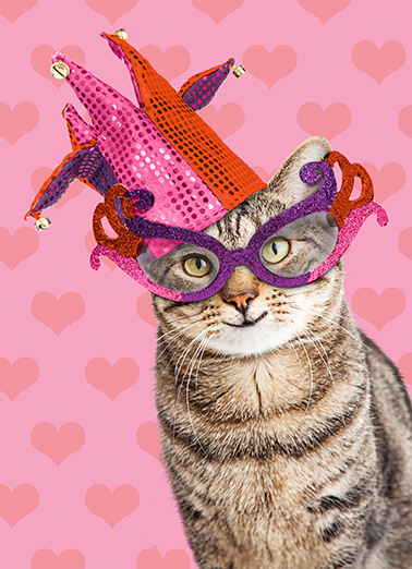 Cat Jester VAL Valentine's Day Card Cover