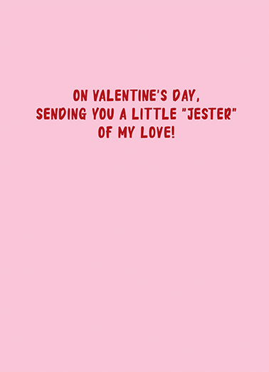 Cat Jester VAL Valentine's Day Card Inside