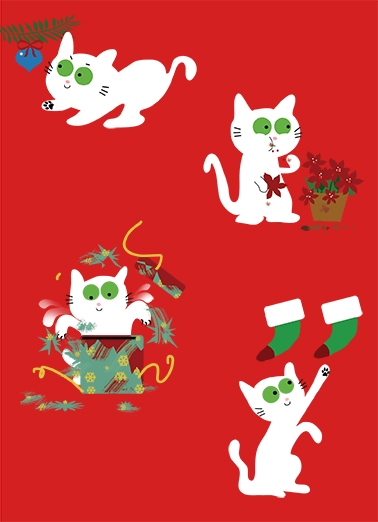 Cat Kitten Favorite Things Christmas Wishes Ecard Cover