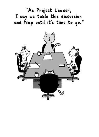 Cat Meeting Boss's Day Ecard Cover