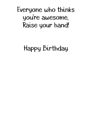 Cat Raise Paw Birthday Card Inside