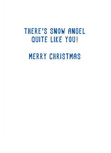 Cat Snow Angel Christmas Ecard Inside