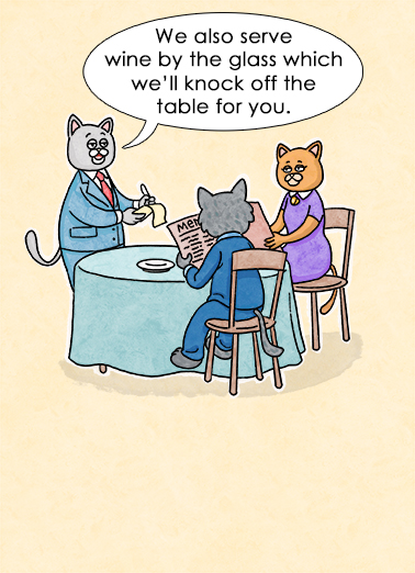 Cat Waiter Birthday Ecard Cover