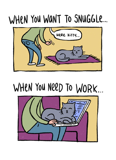 Cat Work For Anyone Ecard Cover