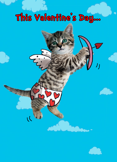 Cat in Clouds Valentine's Day Card Cover