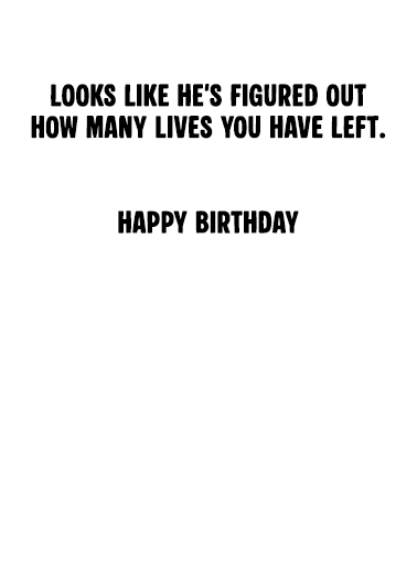 Cats Lives Left Funny Animals Card Inside