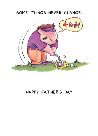 Caveman Golf FD Father's Day Card Inside